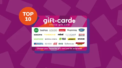 Top 10 most popular gift cards