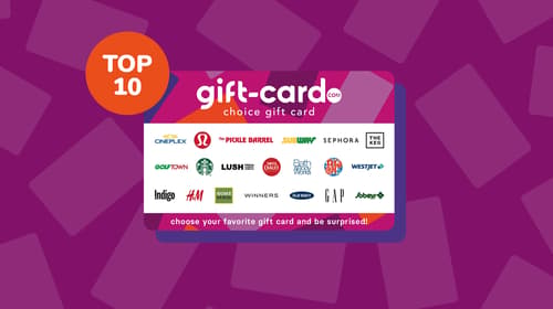 Top 10 Gift Cards in Canada