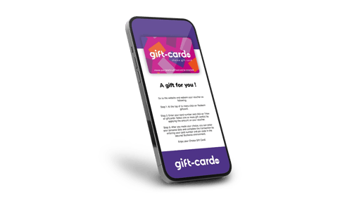 Personalised gift cards with company logo
