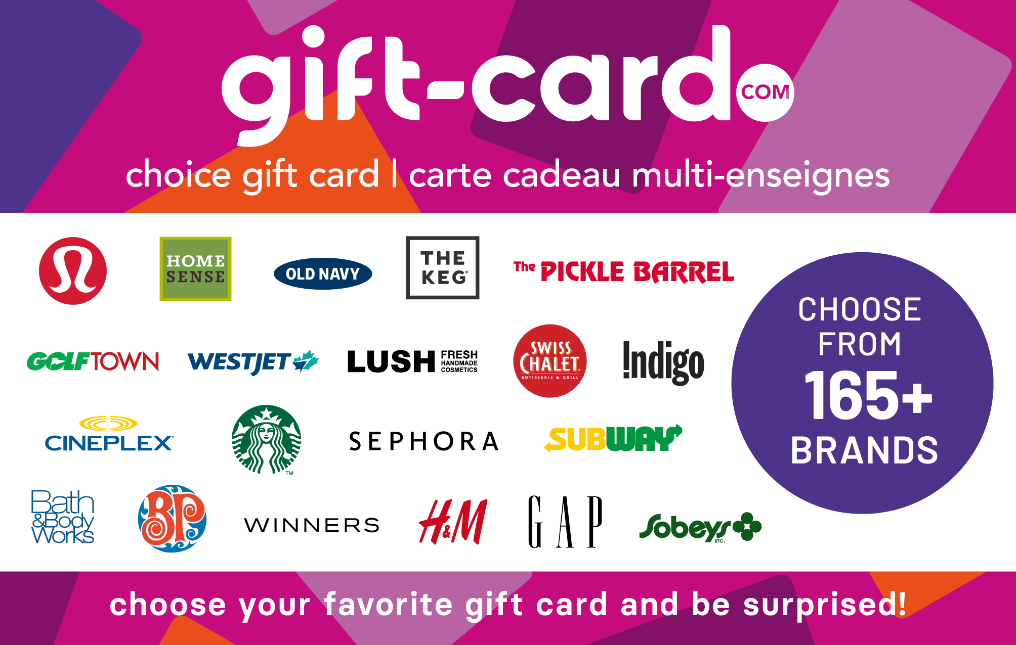 Buy your Choice Gift Card online! - Giftcard Canada